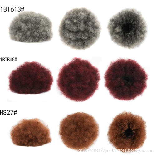 afro puff short kinky curly hair bun chignon fluffy drawstring ponytail hair bun wig for black women